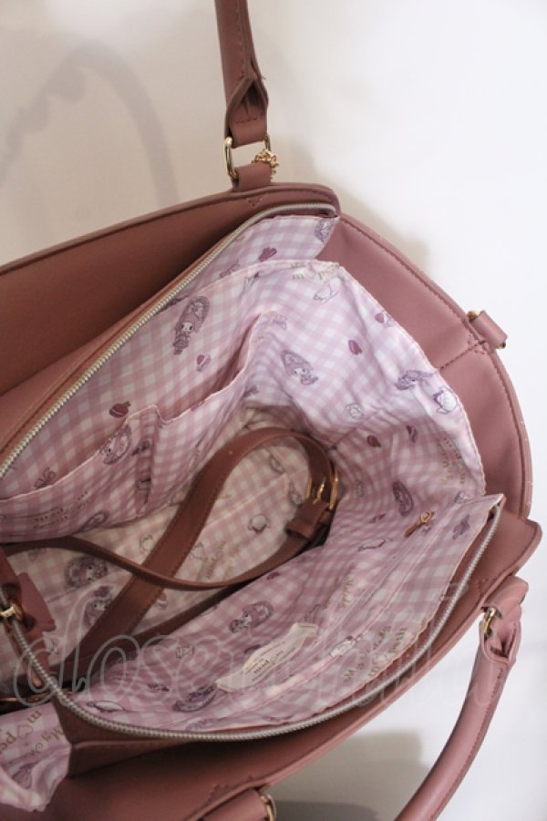 画像6: m petit by misako / サンリオキャラクターズ チャーム付き 2way バッグ  ピンク O-25-05-03-028-LO-ZA-IG-ZT-K021 (6)