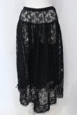 画像1: KANEKO ISAO / はしごレース使い刺繍レーススカート  クロ O-25-05-05-029-EL-SK-OW-OS (1)