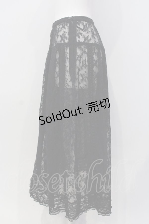 画像3: KANEKO ISAO / はしごレース使い刺繍レーススカート  クロ O-25-05-05-029-EL-SK-OW-ZI (3)