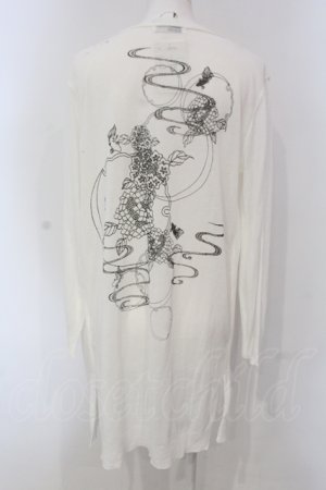 画像: Ozz On / バックプリントカーディガン  ホワイト O-25-05-05-046-OO-TO-IG-OS