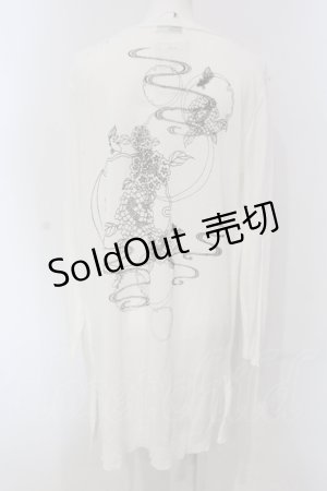 画像: Ozz On / バックプリントカーディガン  ホワイト O-25-05-05-046-OO-TO-IG-OS