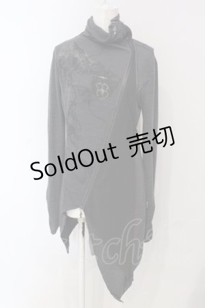 画像: Ozz Croce / 異素材ランダムジップカーディガン  グレー O-25-05-05-054-OO-OP-IG-OS