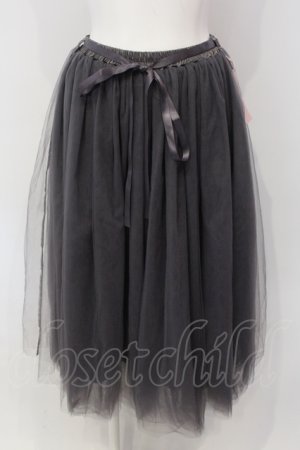 画像: Maison de FLEUR / レイヤードチュールスカート  ライトグレー O-25-05-05-061-LO-SK-IG-OS