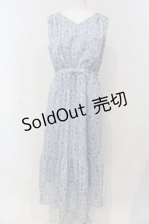画像: axes femme / オリエンタルフラワーワンピース F シロ×ブルー O-25-05-05-070-AX-OP-OW-OS