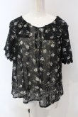 画像1: axes femme / レース切り替え花柄チュニック M クロ O-25-05-05-077-AX-TO-OW-OS (1)