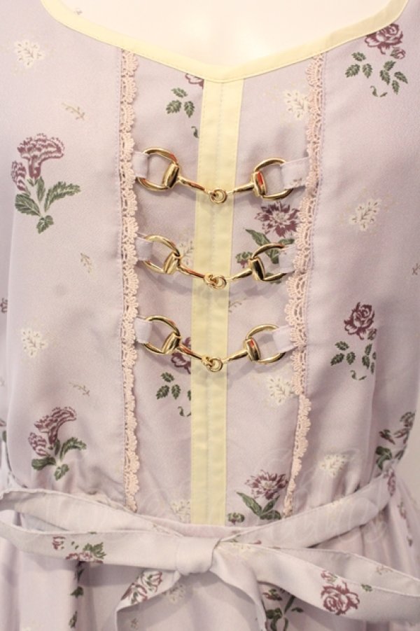画像2: axes femme / Mulhouse Collection フラワーパネル柄イレヘムワンピース M ラベンダー O-25-05-05-078-AX-OP-OW-OS (2)