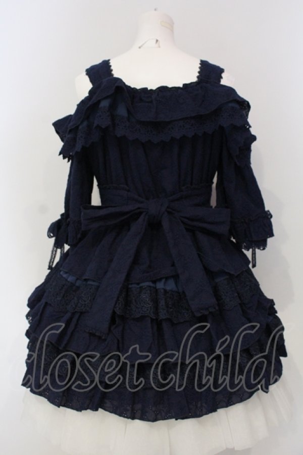 画像4: Vallee lys / Precious Embroidered Lace Mini Dress  ネイビー O-25-05-05-012-GO-OP-IG-OS (4)