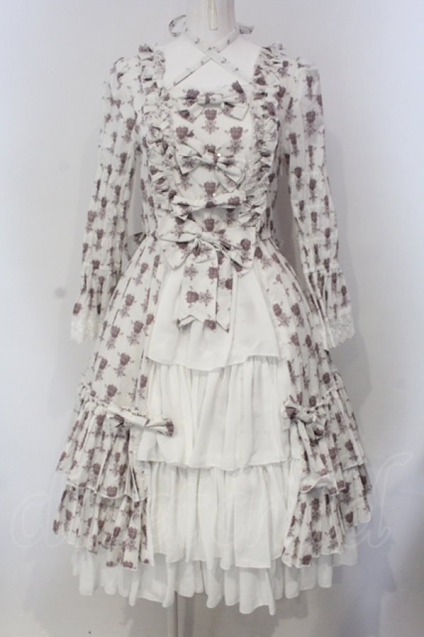 画像1: ATELIER PIERROT / Rosy Bouquet Dress 1 オフホワイト O-25-05-05-013-EL-OP-IG-OS (1)