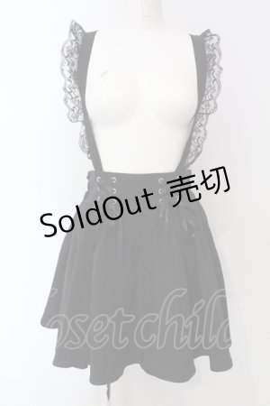画像: NOEMIE / 2WAYレースフリルサスペンダー付きスカート M クロ O-25-05-05-003-LO-SK-OW-OS