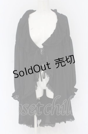 画像: Vallee lys / "Seraph"フィッシュテールカーディガン  ブラック O-25-05-06-037-GO-TO-OW-OS