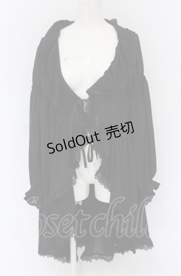 画像1: Vallee lys / "Seraph"フィッシュテールカーディガン  ブラック O-25-05-06-037-GO-TO-OW-OS (1)