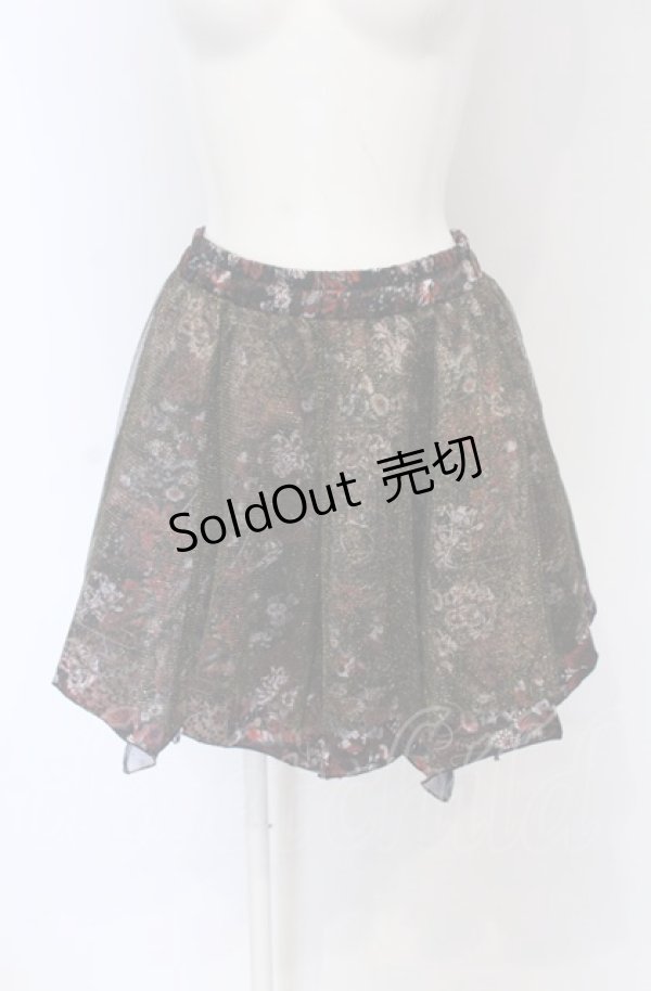 画像1: Qutie Frash / 和柄パニエスカート  レッド O-25-05-06-043-QU-SK-OW-ZI (1)