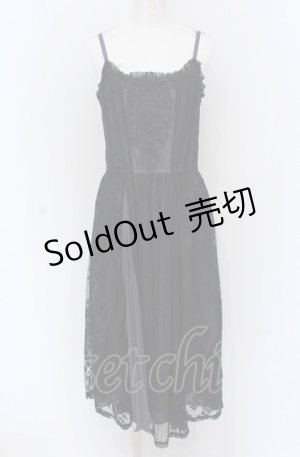 画像: axes femme / モチーフレースキャミワンピース M クロ×グレー O-25-05-06-006-AX-OP-OW-OS