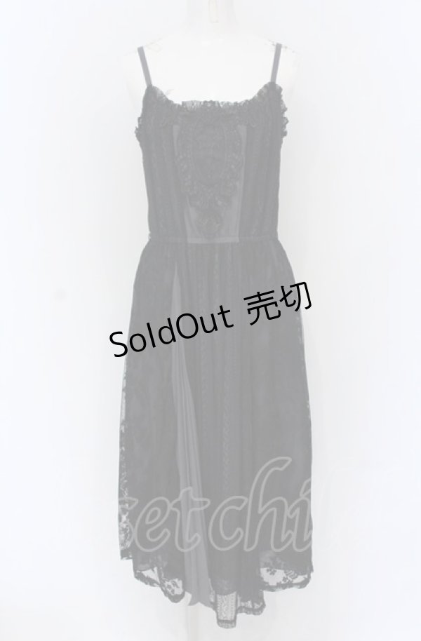 画像1: axes femme / モチーフレースキャミワンピース M クロ×グレー O-25-05-06-006-AX-OP-OW-OS (1)