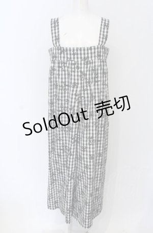 画像: Jane Marple Dans Le Salon / Picnic clothサロペットドレス M クロｘシロ O-25-05-06-046-JM-OP-IG-ZT385