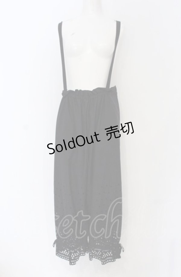 画像1: Jane Marple / Teardrop lace suspenders pants パンツ M ネイビー O-25-05-06-047-JM-PA-IG-OS (1)