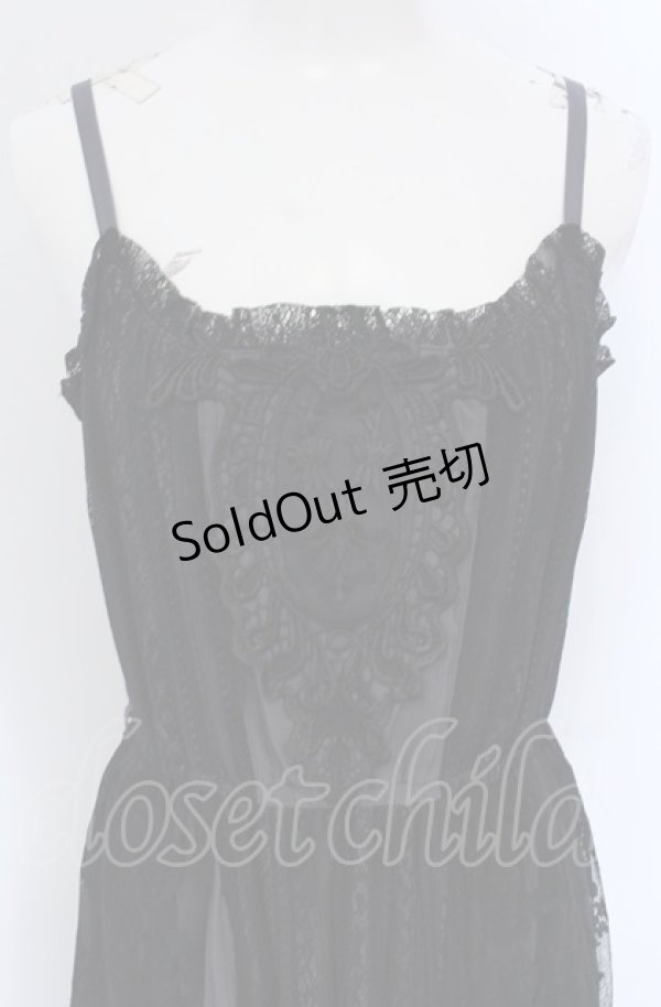 画像2: axes femme / モチーフレースキャミワンピース M クロ×グレー O-25-05-06-006-AX-OP-OW-OS (2)