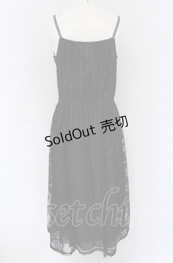 画像3: axes femme / モチーフレースキャミワンピース M クロ×グレー O-25-05-06-006-AX-OP-OW-OS (3)