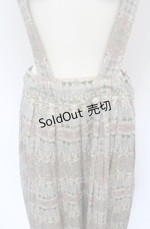 画像2: Jane Marple Dans Le Salon / Flower Fete strap skirt スカート M ベージュ×サックス O-25-05-06-056-JM-SK-IG-OS (2)