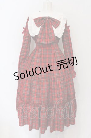 画像: Amavel / Dolly Holidayチェックティアードワンピース（ロング丈）  アカ O-25-05-06-060-CA-OP-IG-OS