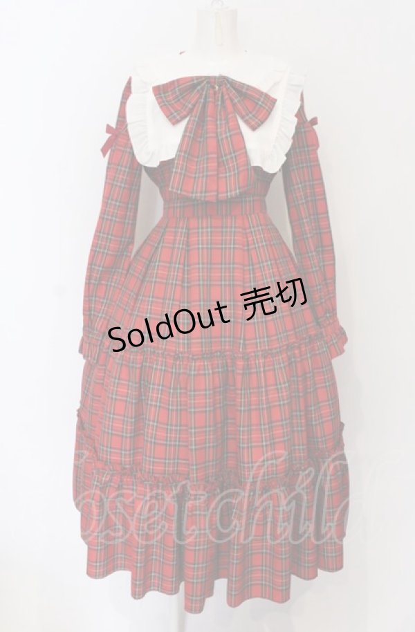 画像1: Amavel / Dolly Holidayチェックティアードワンピース（ロング丈）  アカ O-25-05-06-060-CA-OP-IG-OS (1)