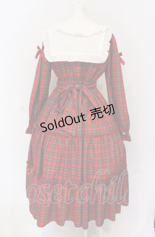 画像4: Amavel / Dolly Holidayチェックティアードワンピース（ロング丈）  アカ O-25-05-06-060-CA-OP-IG-OS (4)
