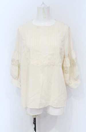 画像: axes femme Nostalgic / スクエアピンタックブラウス M キナリ O-25-05-06-009-LO-BL-OW-OS