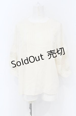 画像: 【SALE】axes femme Nostalgic / スクエアピンタックブラウス M キナリ O-25-05-06-009-LO-BL-OW-ZT015