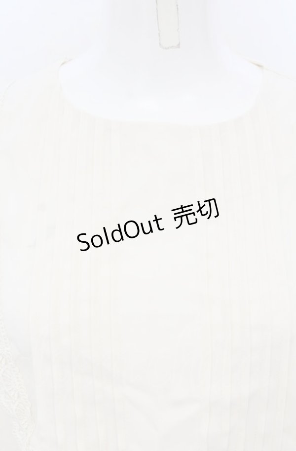 画像2: 【SALE】axes femme Nostalgic / スクエアピンタックブラウス M キナリ O-25-05-06-009-LO-BL-OW-ZT015 (2)