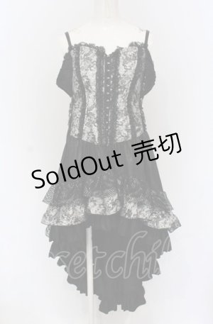 画像: Qutie Frash / コルセット風キャミワンピース  シルバー×ブラック O-25-05-06-080-QU-OP-IG-OS