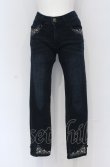 画像1: axes femme / レースアップ×刺繍パギンス S インディゴ O-25-05-06-081-AX-PA-OW-OS (1)