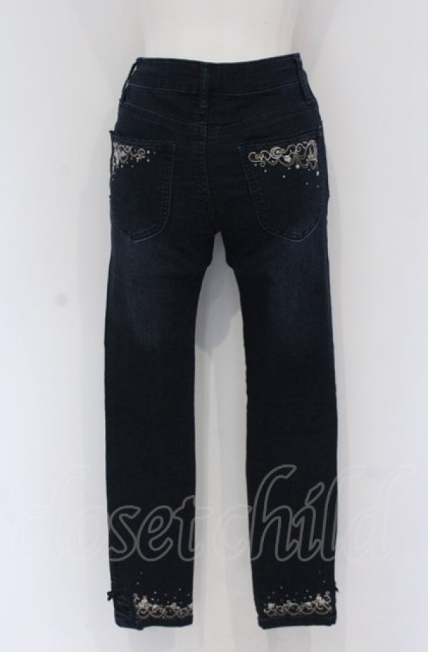 画像3: axes femme / レースアップ×刺繍パギンス S インディゴ O-25-05-06-081-AX-PA-OW-OS (3)