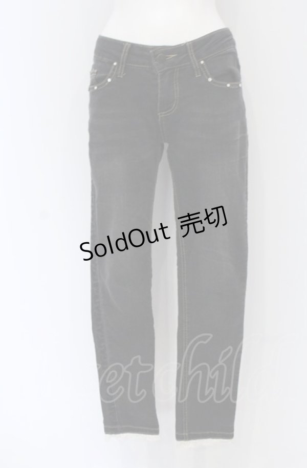 画像1: axes femme / サイドレース使いストレッチパンツ S クロ O-25-05-06-082-AX-PA-OW-OS (1)