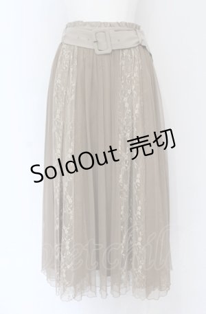 画像: axes femme / レース×チュールミディスカート M ベージュ O-25-05-06-090-AX-SK-OW-ZI