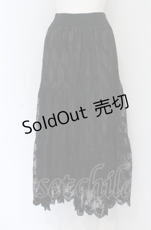 画像: axes femme POETIQUE / レースティアードロングスカート M クロ O-25-05-06-091-AX-SK-OW-OS