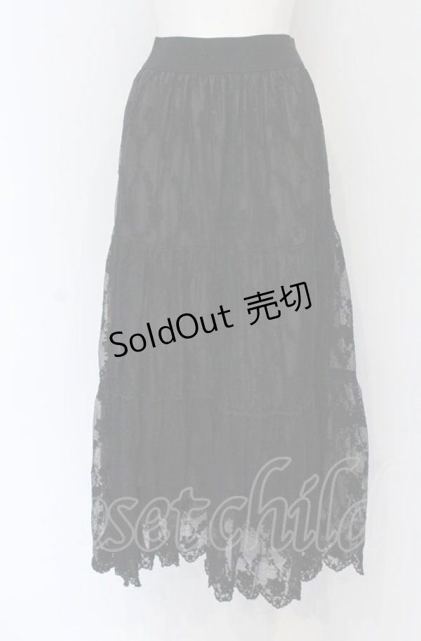 画像1: axes femme POETIQUE / レースティアードロングスカート M クロ O-25-05-06-091-AX-SK-OW-OS (1)