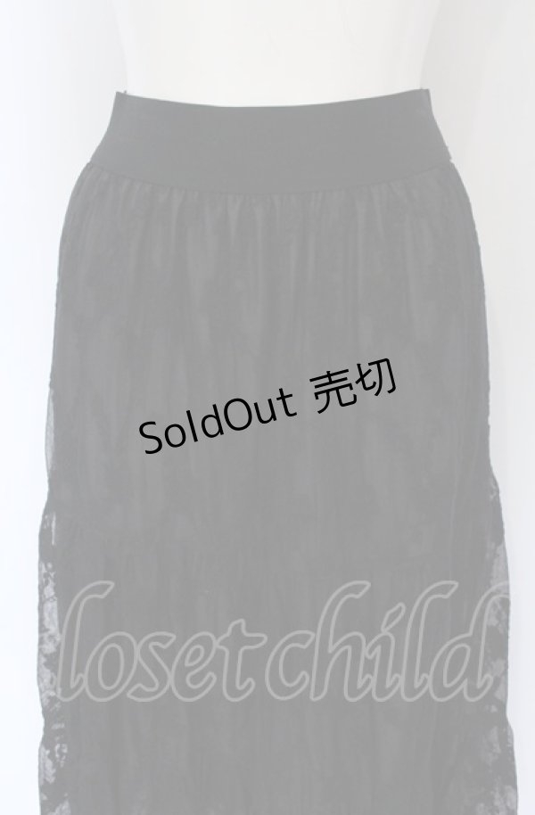 画像2: axes femme POETIQUE / レースティアードロングスカート M クロ O-25-05-06-091-AX-SK-OW-OS (2)