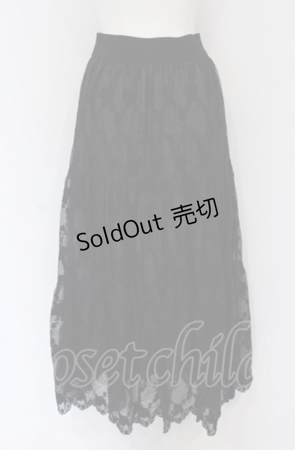画像3: axes femme POETIQUE / レースティアードロングスカート M クロ O-25-05-06-091-AX-SK-OW-OS (3)