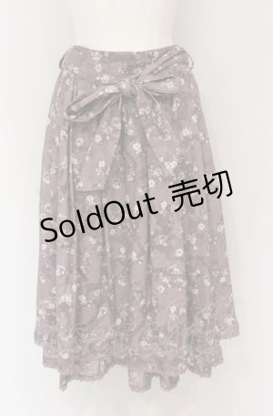 画像: axes femme / 単色花柄フレアスカート M ピンク O-25-05-06-093-AX-SK-OW-ZI