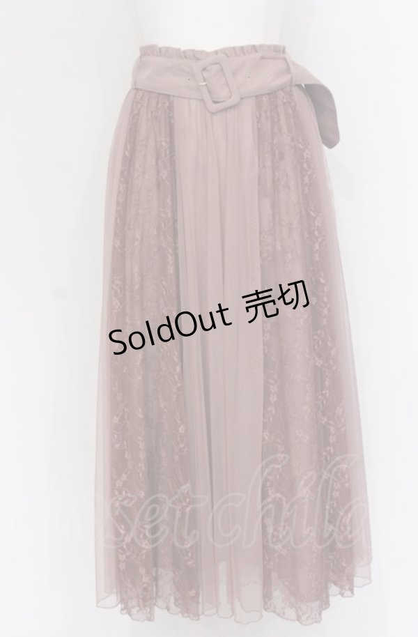 画像1: axes femme / レース×チュールスカート M ピンクベージュ O-25-05-06-094-AX-SK-OW-ZI (1)