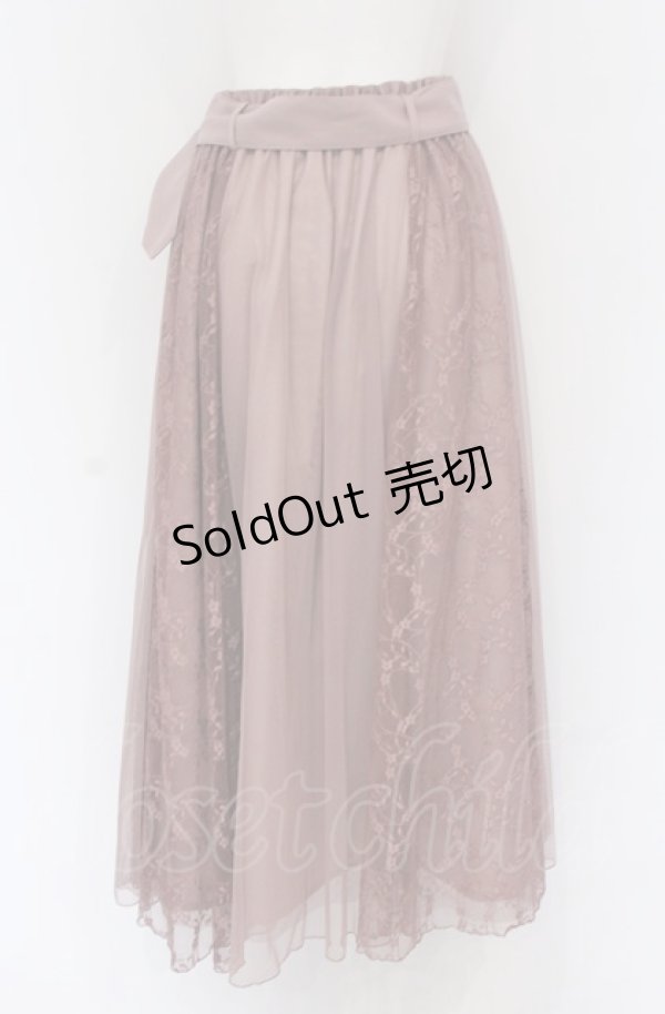 画像2: axes femme / レース×チュールスカート M ピンクベージュ O-25-05-06-094-AX-SK-OW-ZI (2)