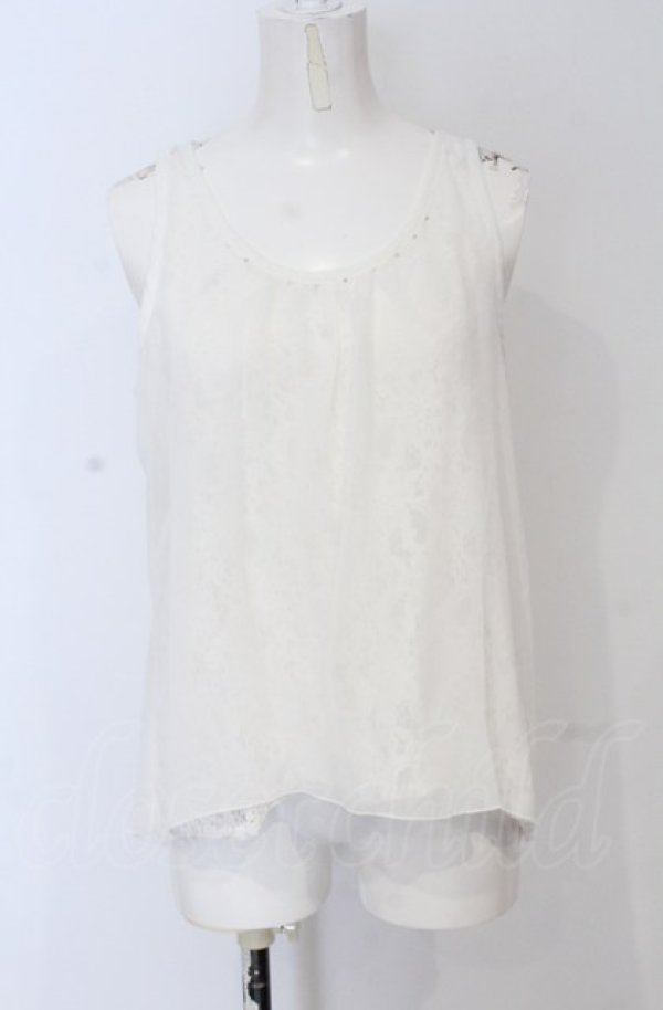 画像1: axes femme / レーシーノースリトップス M シロ O-25-05-06-016-AX-TO-OW-OS (1)