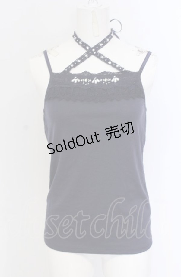 画像1: axes femme / ストラップビジューキャミ M ネイビー O-25-05-06-017-AX-TO-OW-OS (1)
