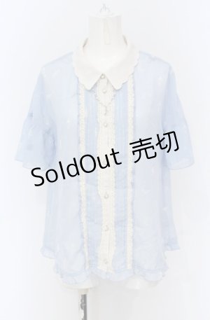 画像: axes femme / ムーンキャットブラウス M サックス O-25-05-06-018-AX-BL-OW-OS