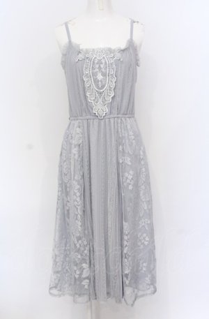 画像: axes femme / モチーフレースキャミワンピース M グレー O-25-05-06-019-AX-OP-OW-OS
