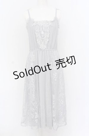 画像: axes femme / モチーフレースキャミワンピース M グレー O-25-05-06-019-AX-OP-OW-OS