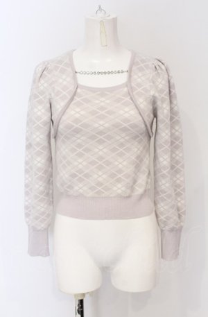 画像: evelyn / チェックネックレスニット F ラベンダー O-25-05-06-022-LO-TO-OW-OS