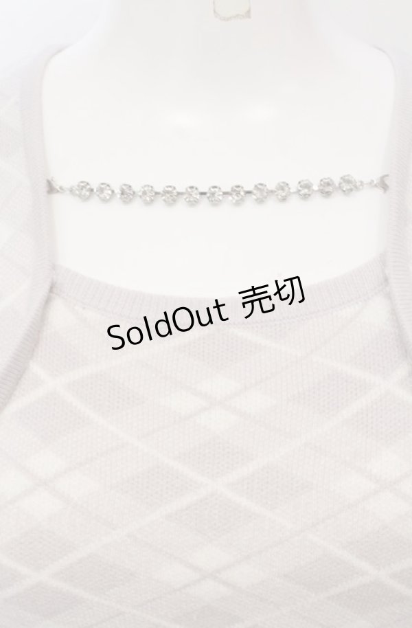 画像2: evelyn / チェックネックレスニット F ラベンダー O-25-05-06-022-LO-TO-OW-ZT229 (2)