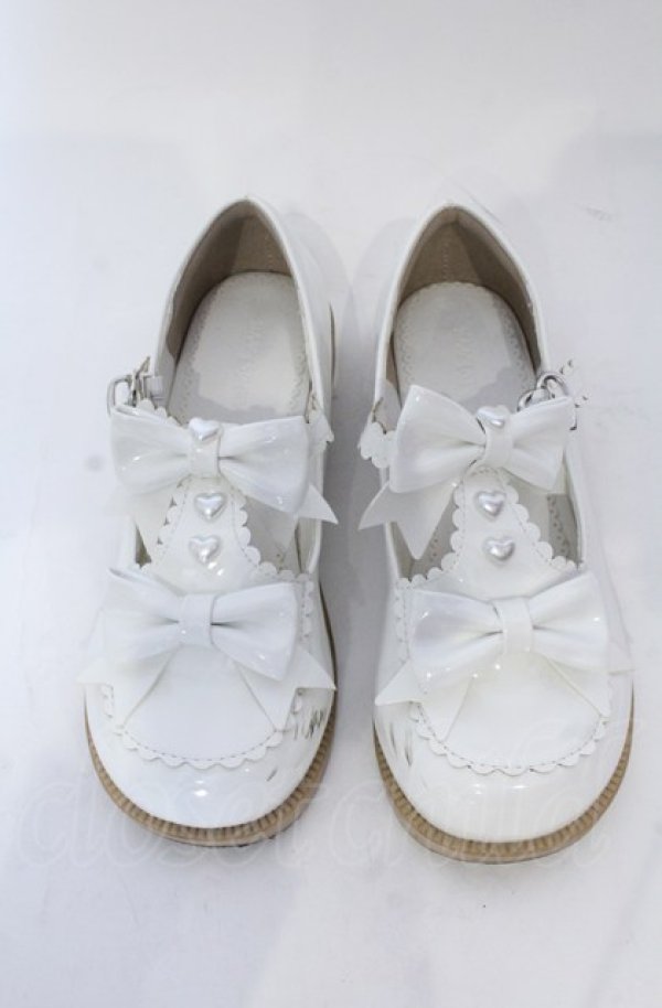 画像3: DearMyLove / ハートパールダブルリボンパンプス 22.5ｃｍ シロ O-25-05-06-028-EL-SH-OW-OS (3)
