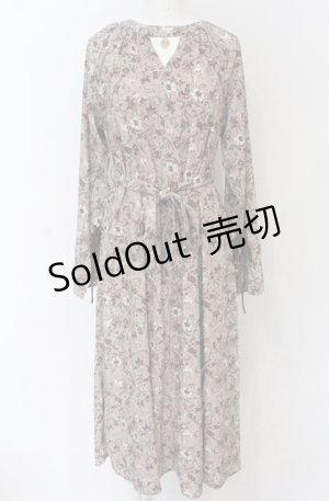 画像: axes femme / 小花プリントチョーカーワンピース M ピンクベージュ O-25-05-06-004-AX-OP-OW-OS
